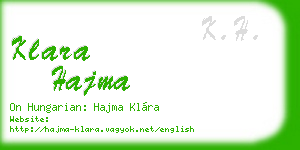 klara hajma business card