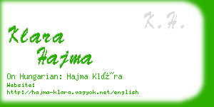 klara hajma business card